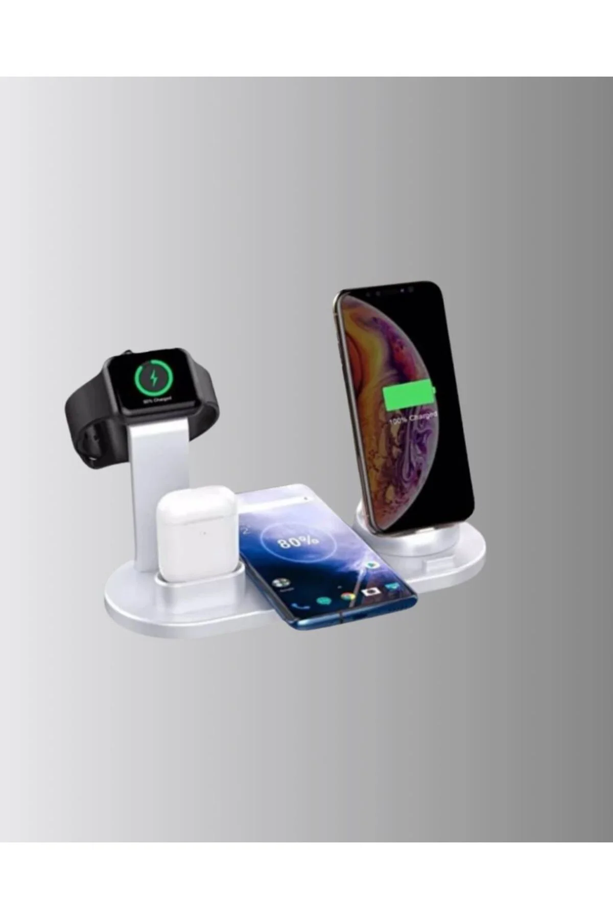 Kablosuz Şarj İstasyonu 4’ü 1 Arada iPhone Watch ve AirPods Uyuml