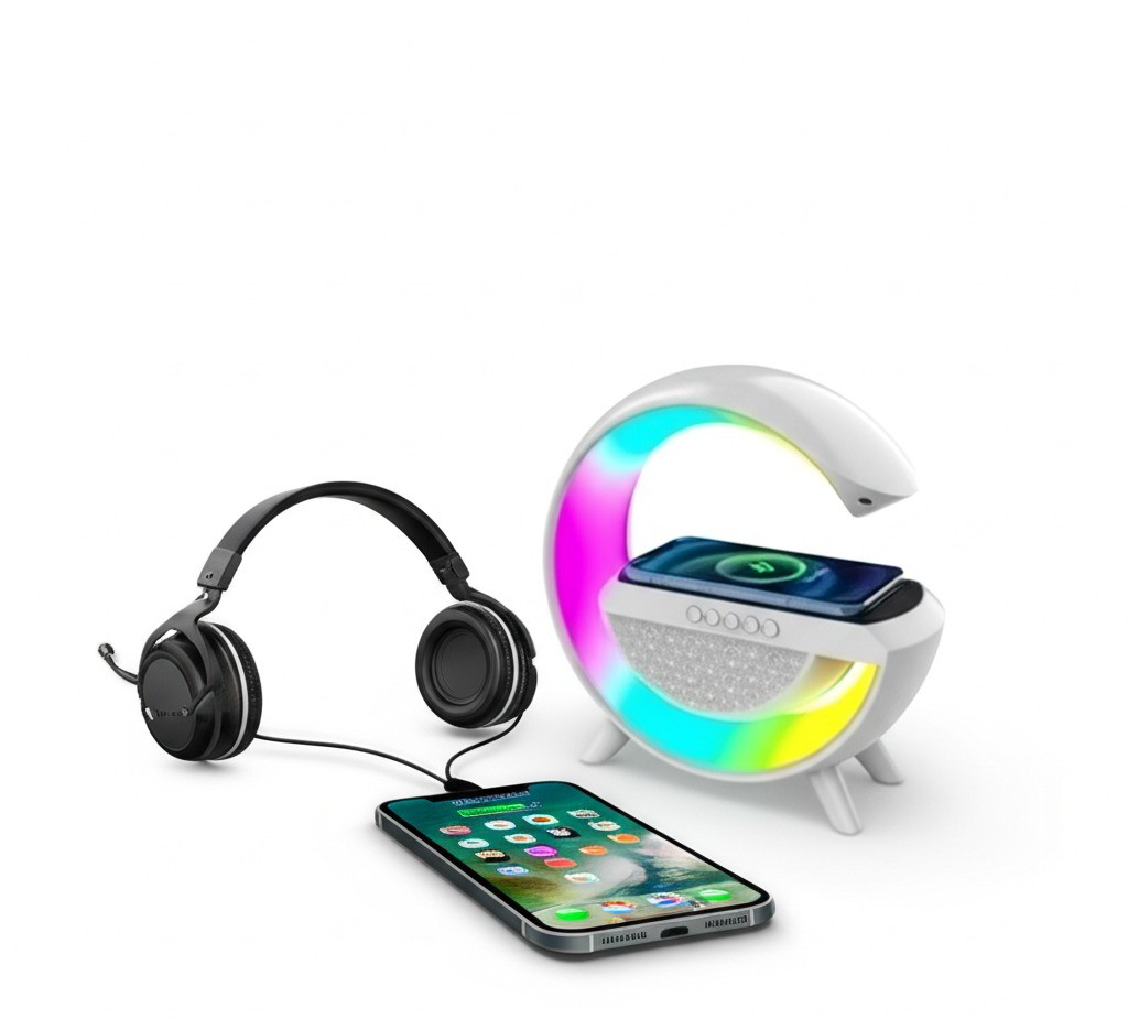 Kablosuz Şarj Standlı RGB Hoparlör Hızlı Şarj Bluetooth 7 Renk LE Kablosuz Şarj Standlı RGB Hoparlör Hızlı Şarj Bluetooth 7 Renk LE