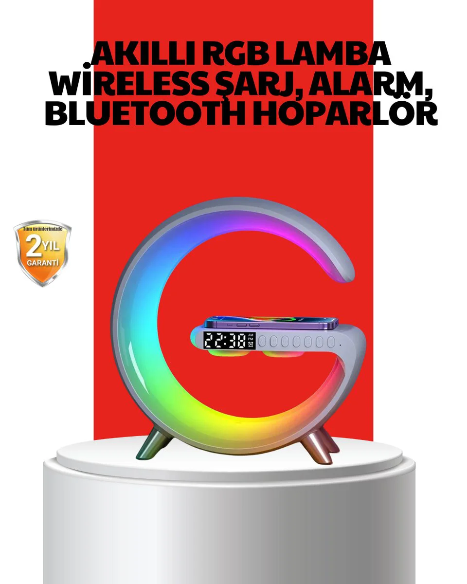 Kablosuz Şarjlı Atmosfer Lambası: Bluetooth Hoparlör, Akıllı Alarm ve Çok Fonksiyonlu Dekoratif Işık Kaynağı