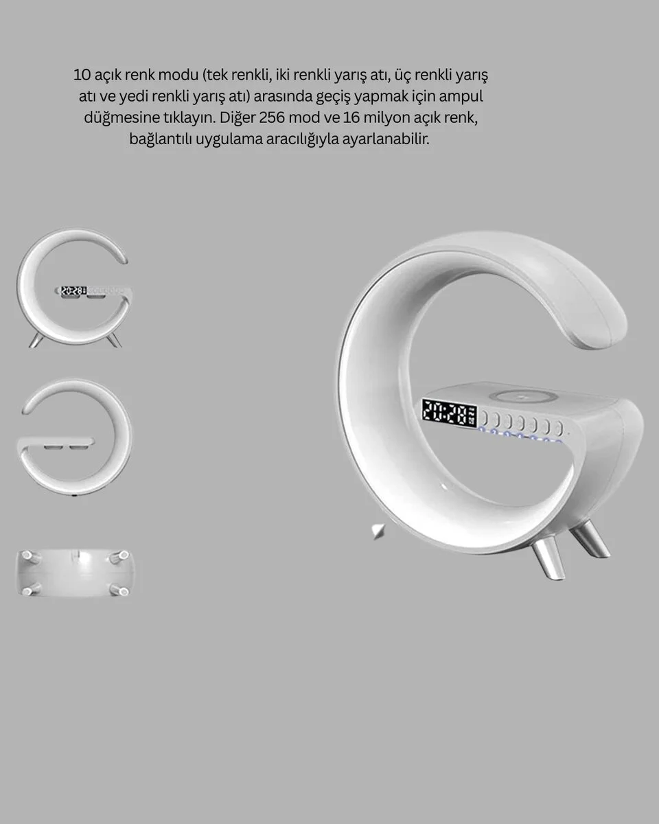 Kablosuz Şarjlı Atmosfer Lambası: Bluetooth Hoparlör, Akıllı Alarm ve Çok Fonksiyonlu Dekoratif Işık Kaynağı