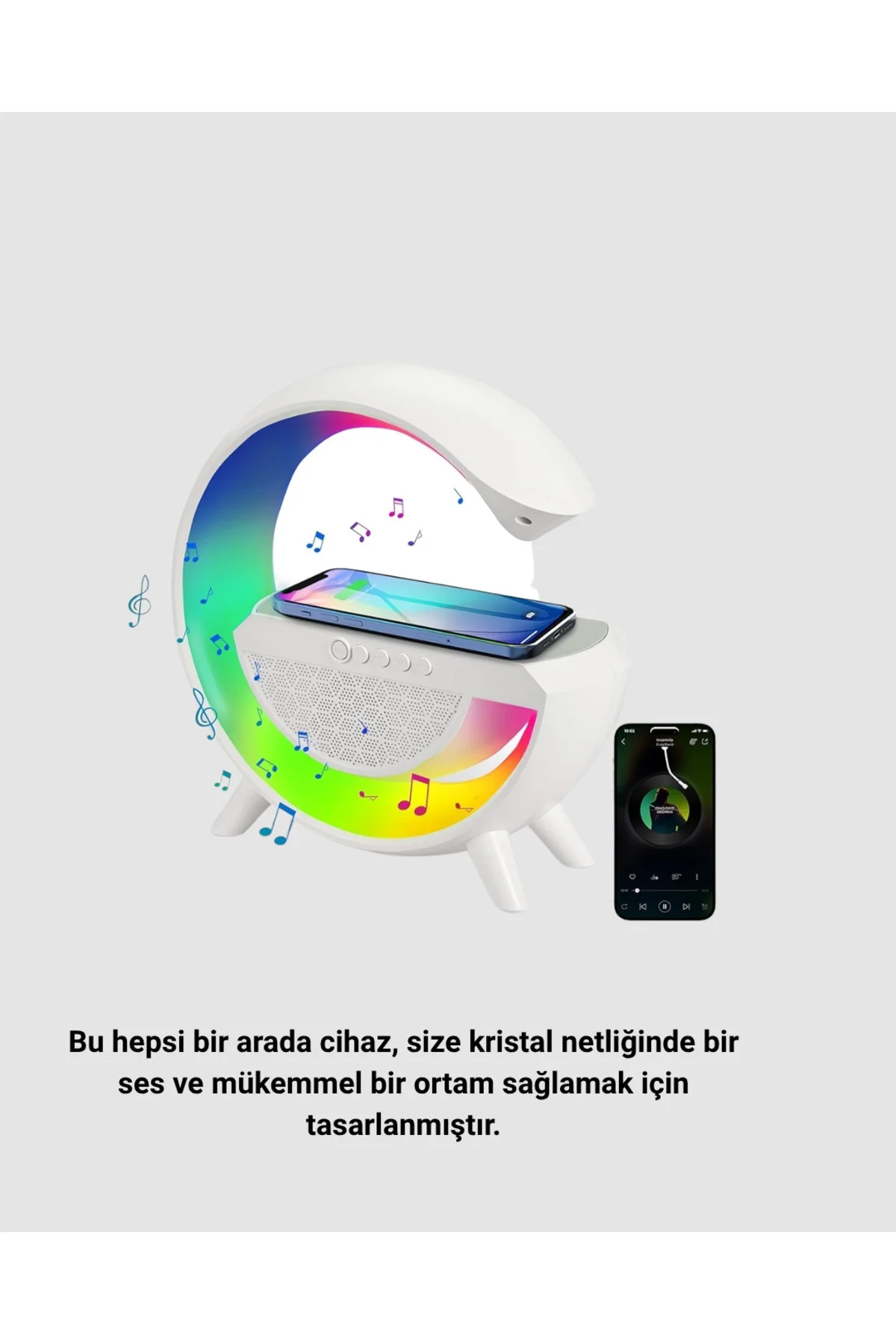 Kablosuz Şarjlı Bluetooth Hoparlör Ve Gece Lambası – Nfc Fm Radyo Rgb Işık