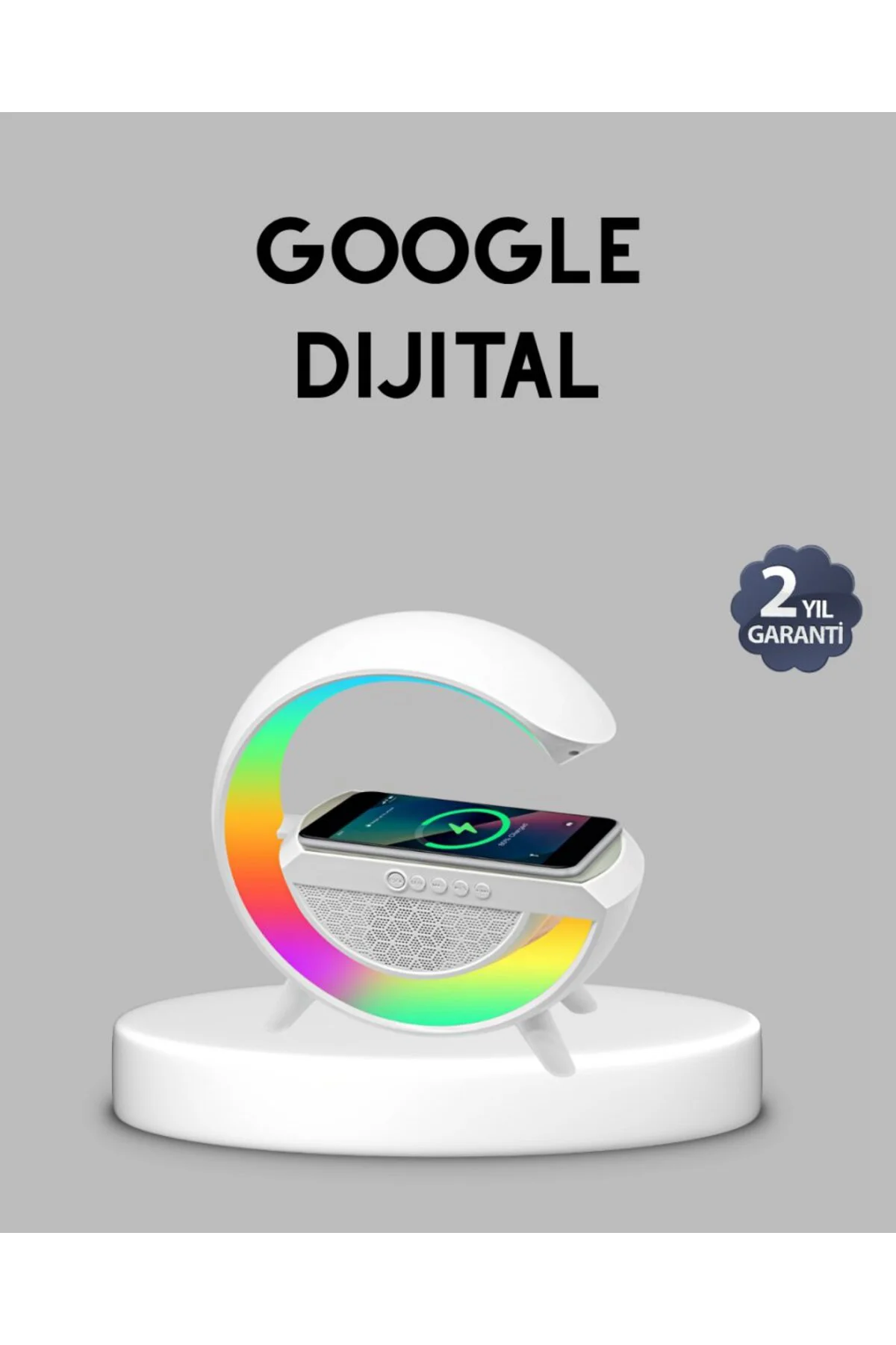 Kablosuz Şarjlı Bluetooth Hoparlör ve Gece Lambası – NFC, FM Radyo, RGB Işık