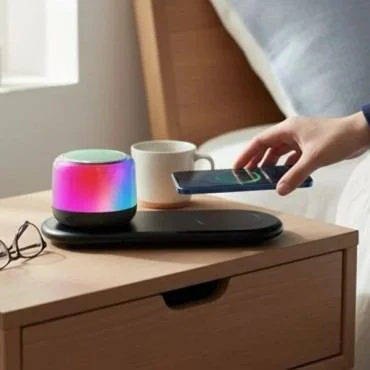 Kablosuz Şarjlı Bluetooth Hoparlörlü Telefon Standı
