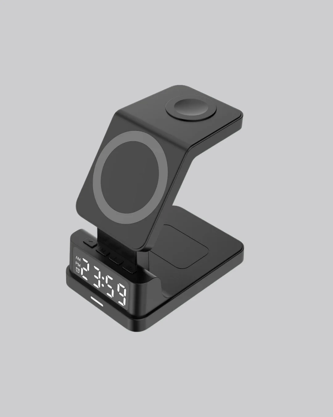 Kablosuz Şarjlı Dijital Masa Saati – 3 Parlaklık Seviyeli LED, Hızlı Şarj, Apple Uyumlu Yeni Nesil