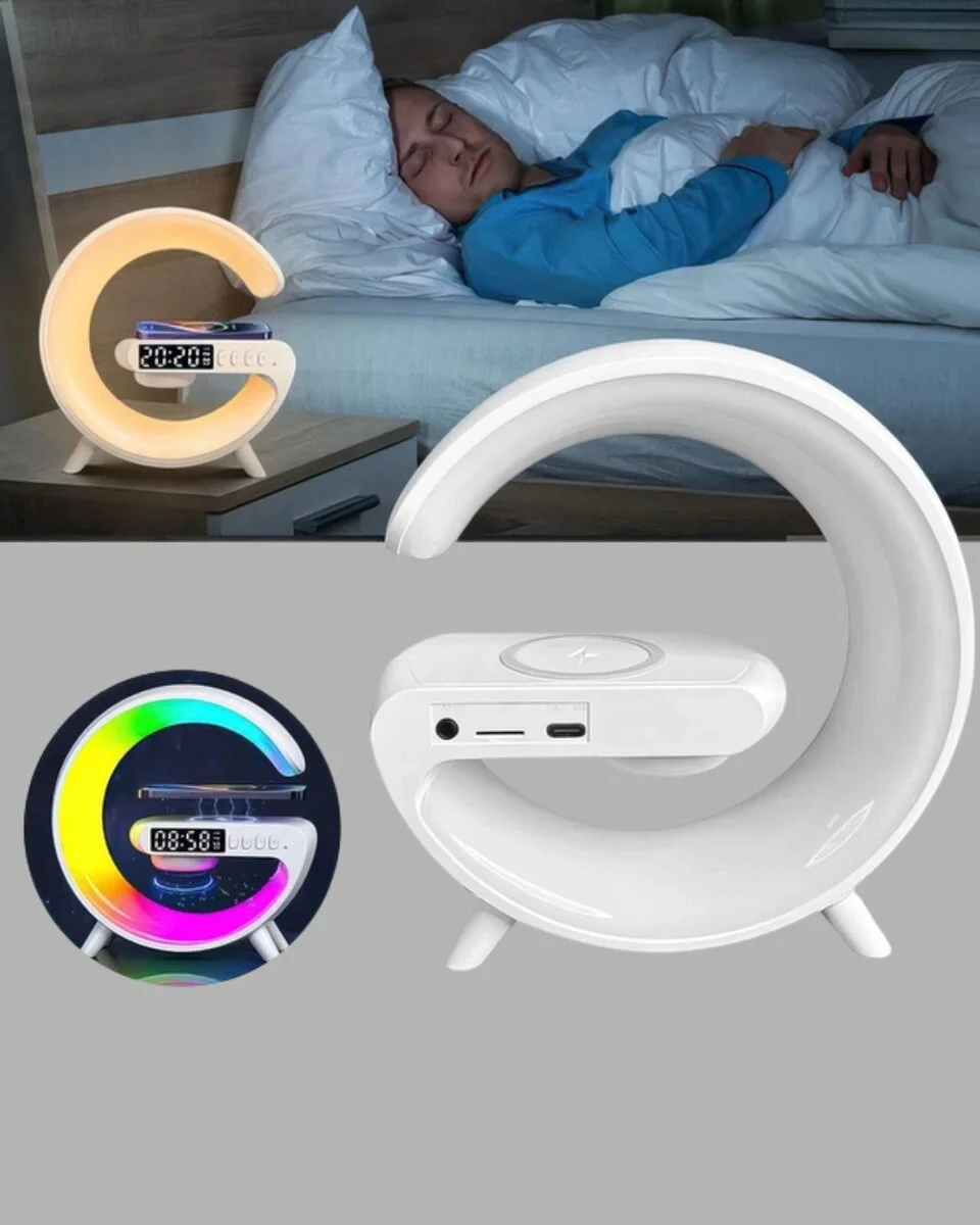 Kablosuz Şarjlı Gece Lambası ve Bluetooth Ses Sistemi – Modern Başucu Aksesuarı