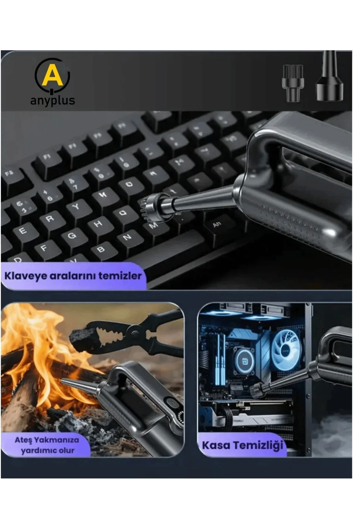 Kablosuz şarjlı HEPA filtreli araç içi süpürge PA güçlü emiş 2 yıl garantili - Otomobil &amp; Motosiklet
