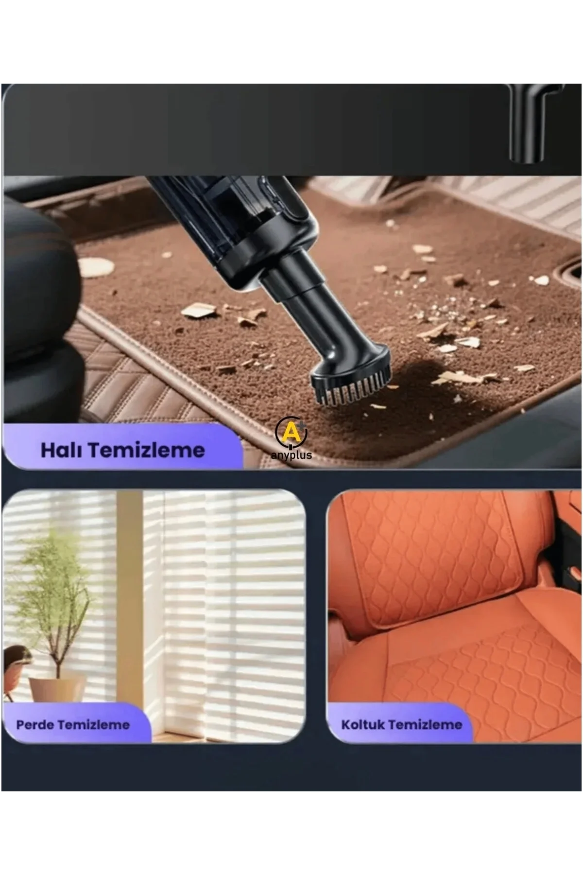 Kablosuz şarjlı HEPA filtreli araç içi süpürge PA güçlü emiş 2 yıl garantili - Otomobil &amp; Motosiklet