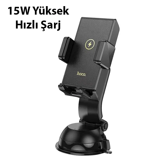 Kablosuz Şarjlı Torpido Üstü Telefon Tutucu - 15W Hızlı Araç Standı