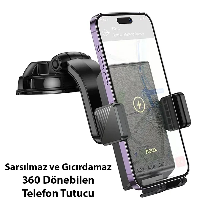 Kablosuz Şarjlı Torpido Üstü Telefon Tutucu - 15W Hızlı Araç Standı