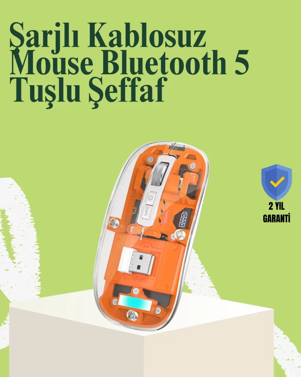 Kablosuz, Sessiz, Ergonomik ve Şarjlı Fare - Gelişmiş Çoklu Cihaz Desteği - Lisinya