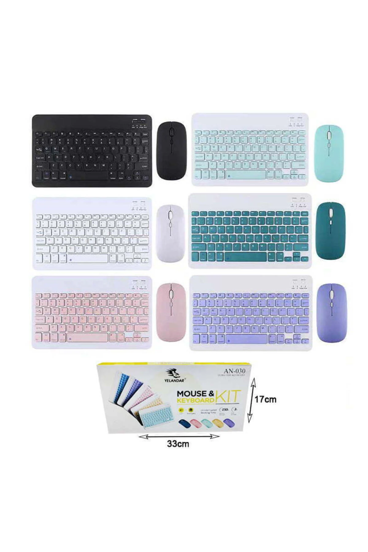 Kablosuz Set Türkçe Q Klavye Ve Mouse Seti, Tablet veya Bilgisayar İçin Kablosuz Klavye Mouse Seti B - Görsel 4