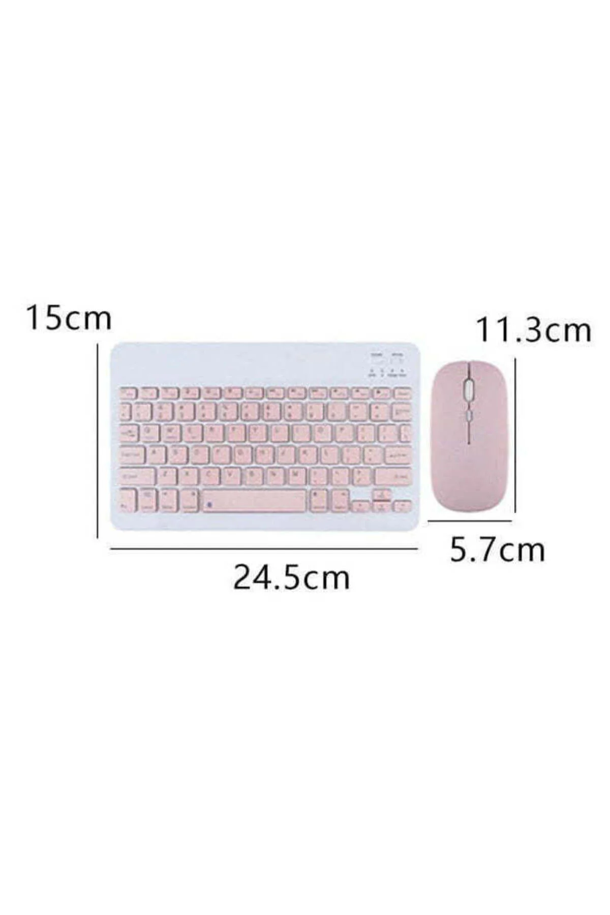 Kablosuz Set Türkçe Q Klavye Ve Mouse Seti, Tablet veya Bilgisayar İçin Kablosuz Klavye Mouse Seti B - Görsel 5