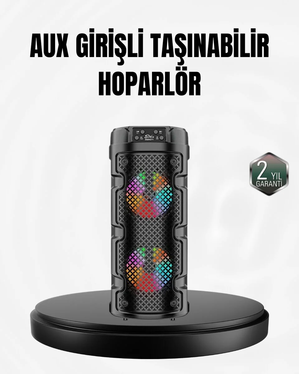 Kablosuz Stereo Hoparlör - Bluetooth 5.0 Çift Sürücülü, USB/SD/AUX Destekli