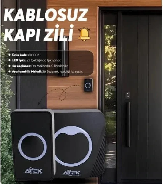 Kablosuz Su Geçirmez Kapı Zili 5224