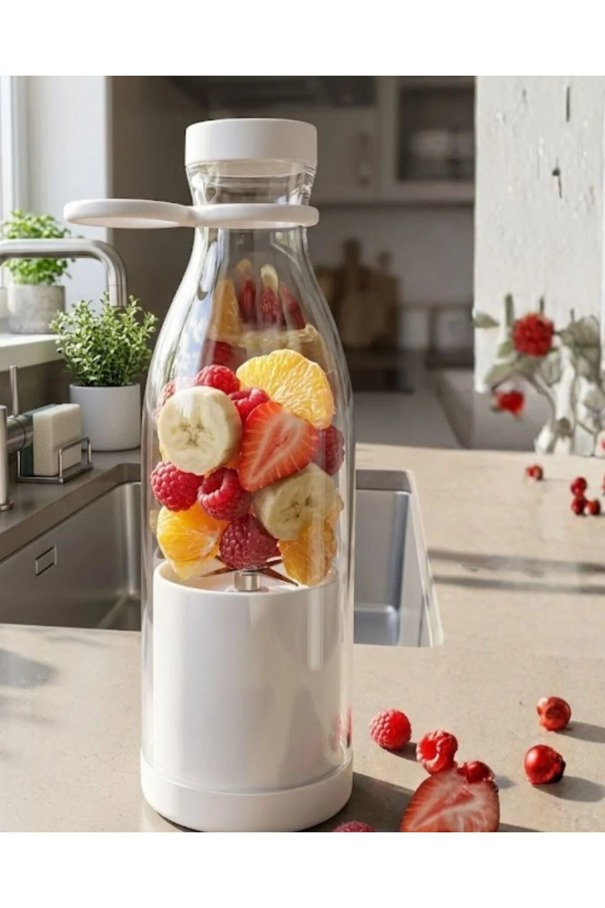 Kablosuz Taşınabilir Blender 380 ml Smoothie Milkshake Meyve Karı