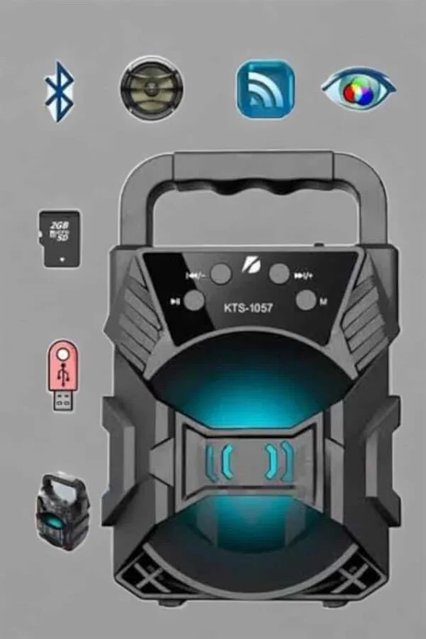 Kablosuz Taşınabilir Bluetooth Hoparlör 3 inç Işıklı