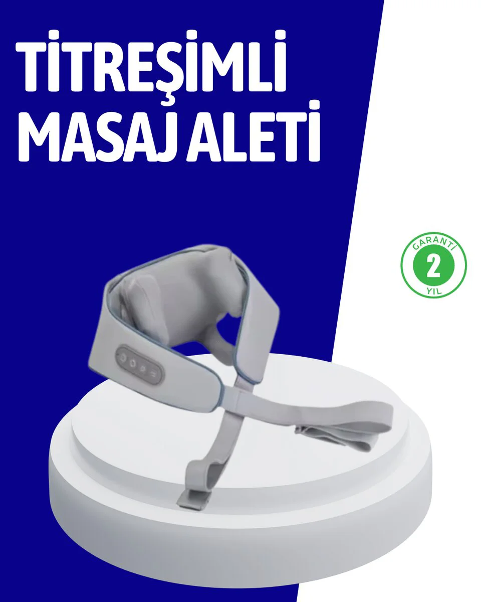 Kablosuz Taşınabilir Boyun Omuz Masaj Aleti - 3D Isıtma Fonksiyonlu PU Deri Kılıf