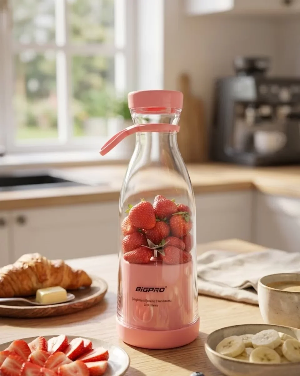 Kablosuz Taşınabilir Blender - Smoothie ve Milkshake Hazırlama Tek Tuş Kullanım