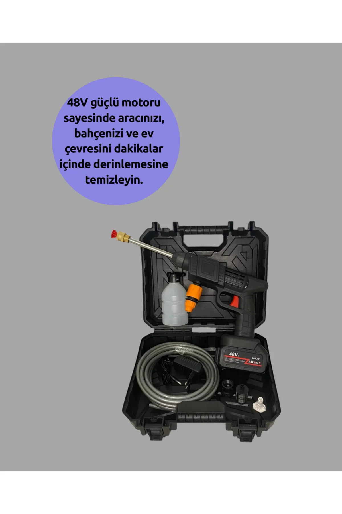 Kablosuz Taşınabilir Basınçlı Yıkama Tabancası Köpük Şişeli - Lis