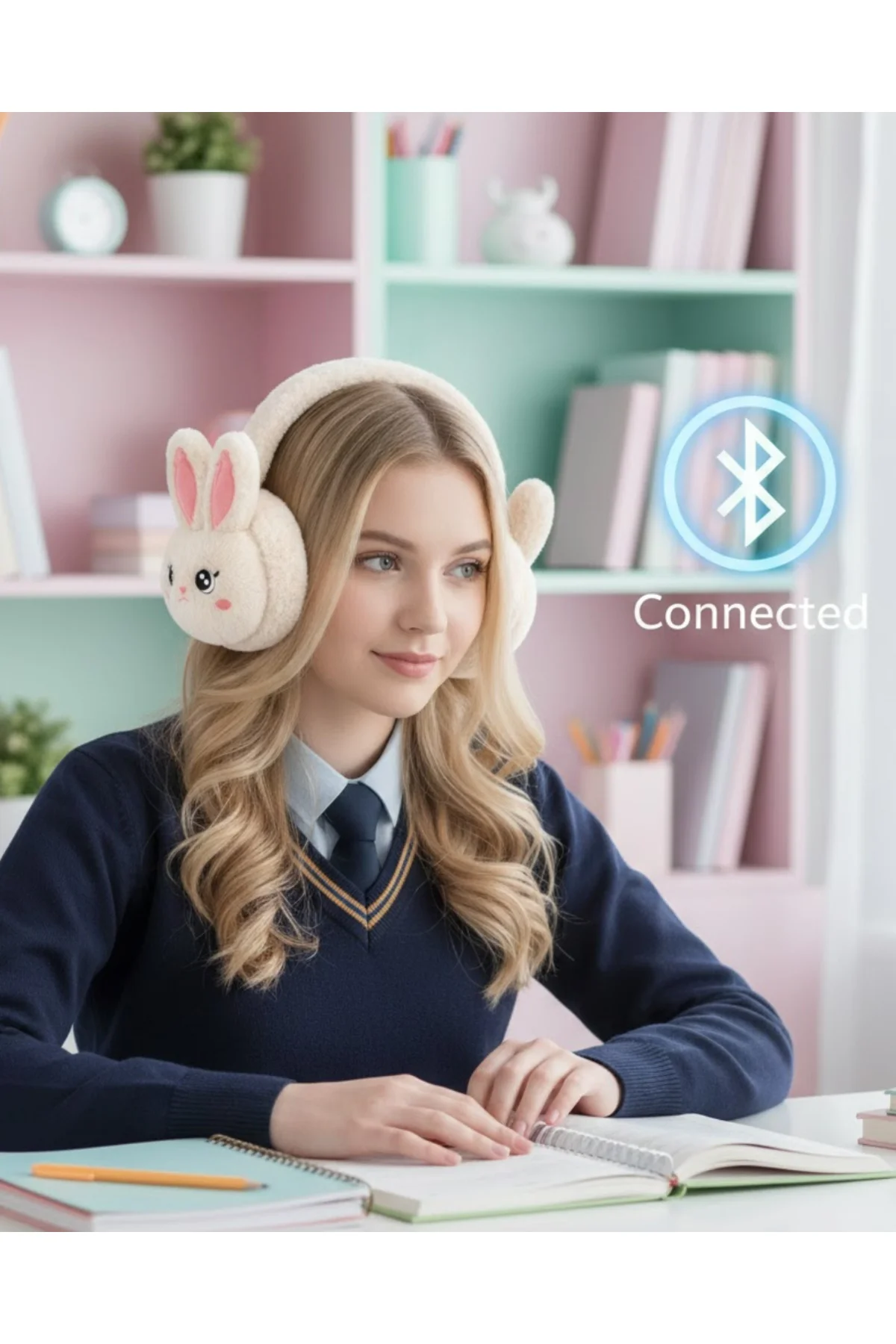 Kablosuz Tavşan Tasarımlı Bluetooth Kulaklık TF Kart Destekli