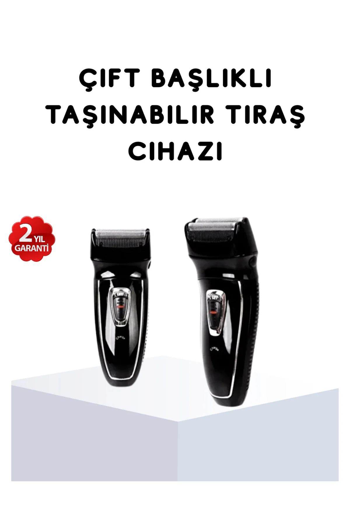 Kablosuz Tıraş Makinesi Çift Başlıklı Kuru Tıraş Folyo Başlık Şar