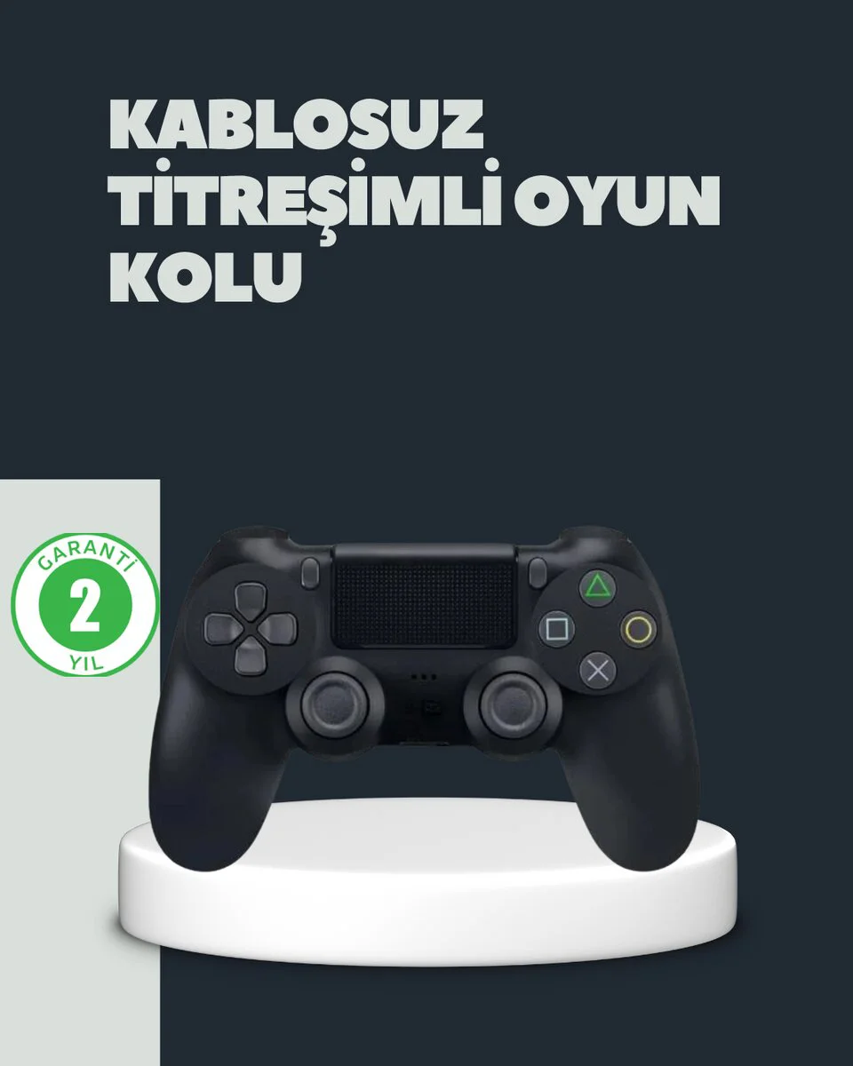 Kablosuz Titreşimli Oyun Kolu: PS4 Uyumlu Ergonomik Tasarım ve 800mAh Pil Ömrü