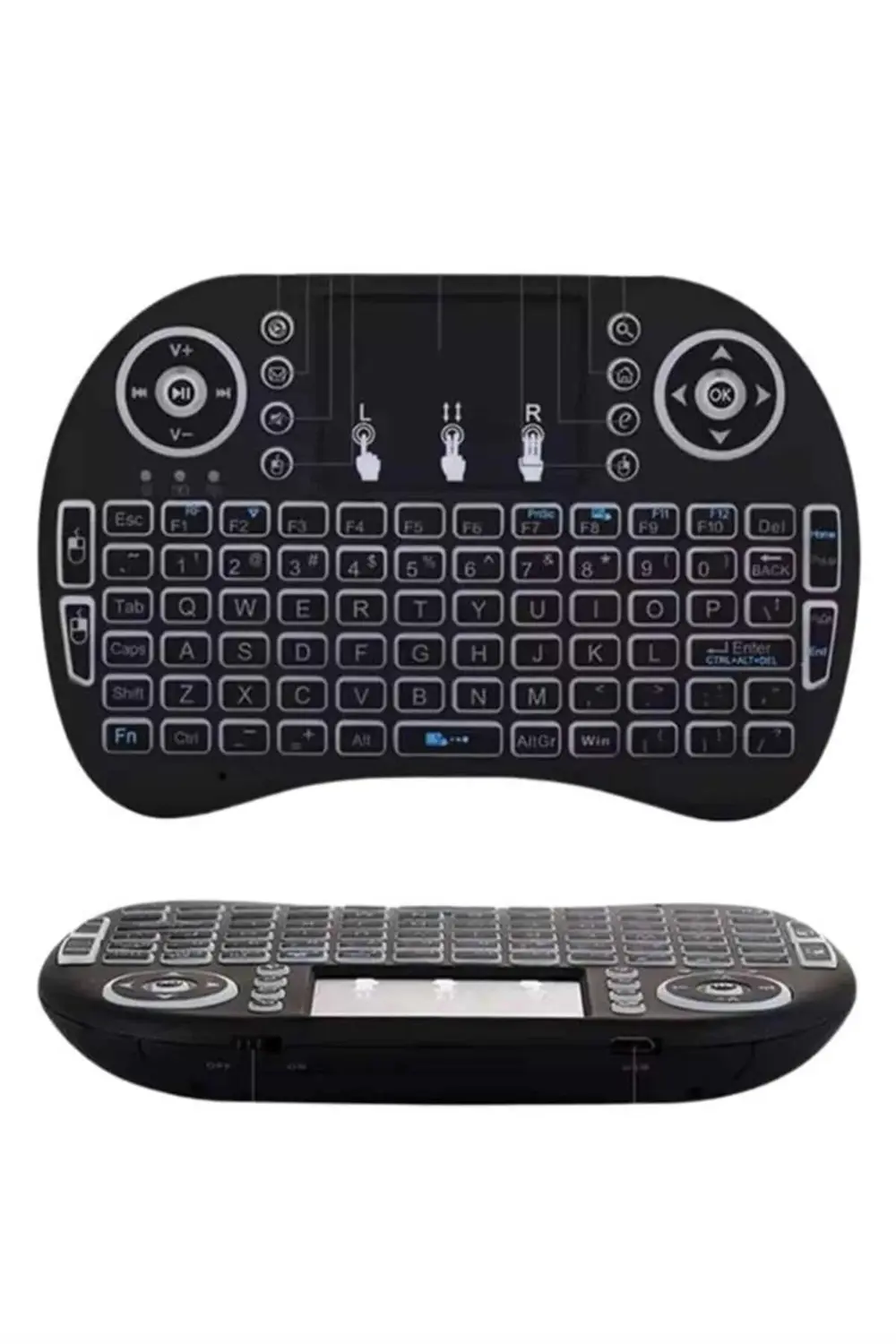 Kablosuz Türkçe Q Klavye RGB Işıklı Televizyon Ps3 Dokunmatik Mou