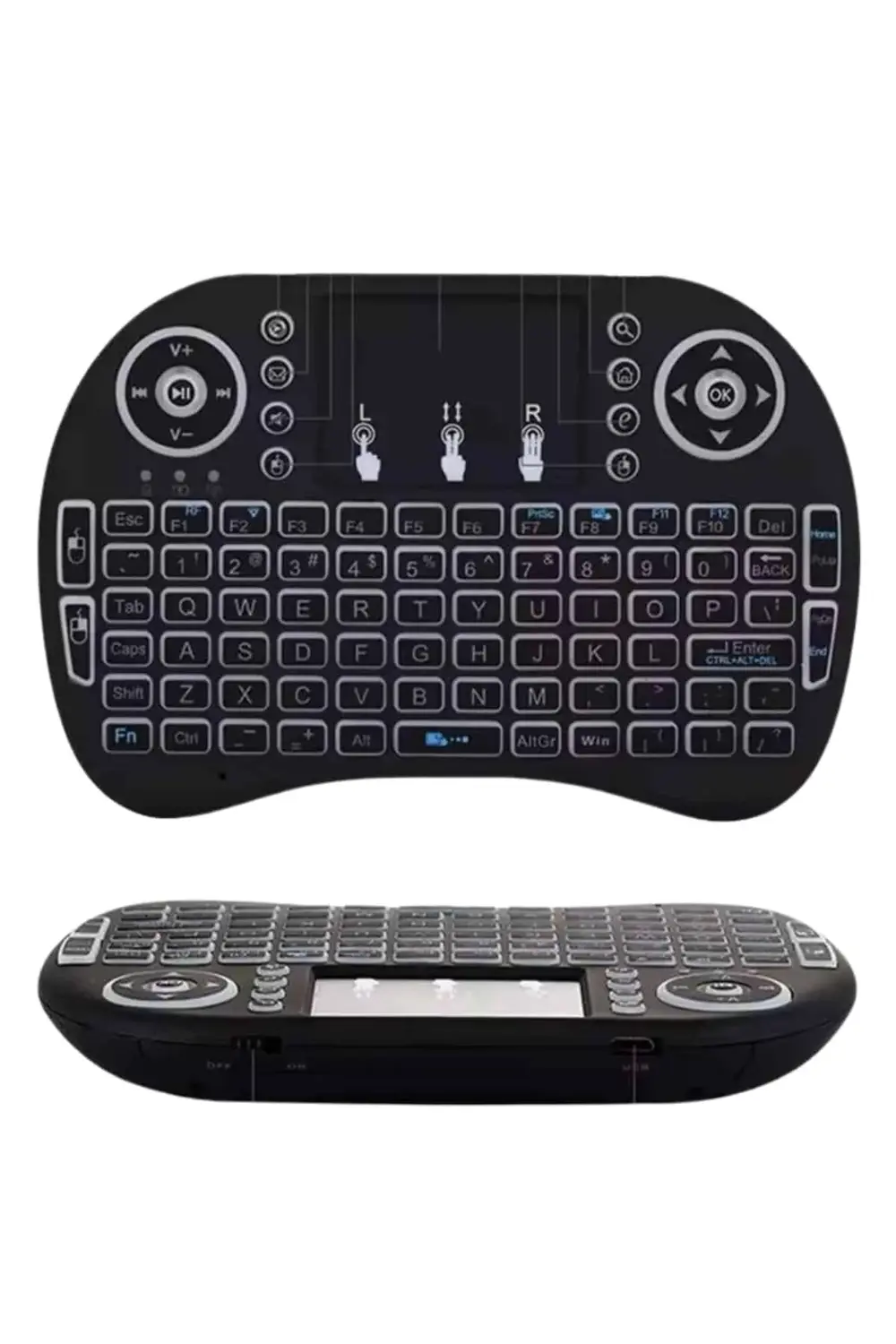 Kablosuz Türkçe Q Klavye RGB Işıklı Televizyon Ps3 Dokunmatik Mou