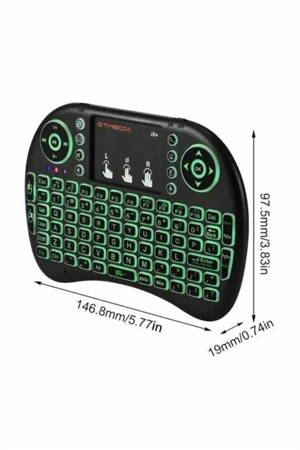 Kablosuz Türkçe Q Klavye RGB Işıklı Televizyon Ps3 Dokunmatik Mou