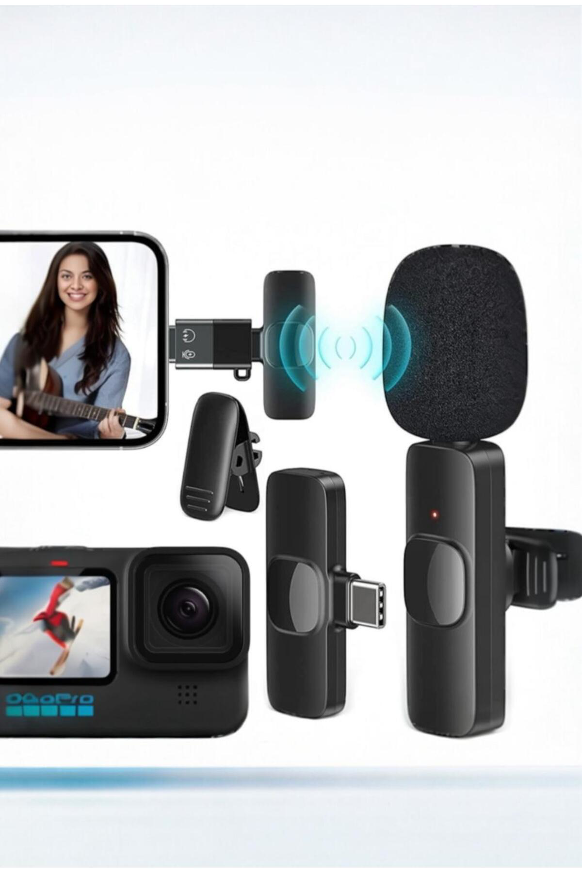 Kablosuz Type-C Vlogger Yaka Mikrofonu – Telefon ve Tablet Uyumlu