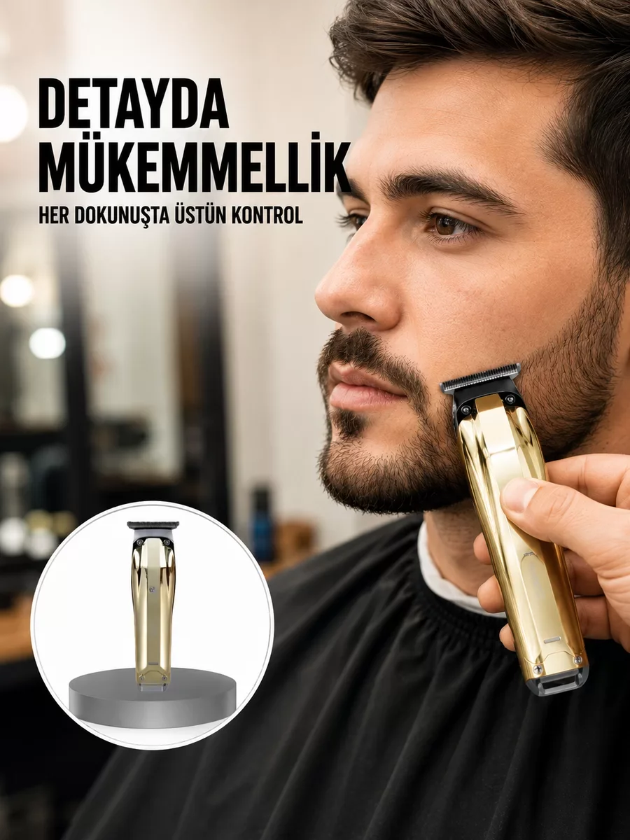 Kablosuz USB Şarjlı Saç Sakal Kesme Makinesi - Yeni Nesil Hassas Detay Kesici ve Berber Kalitesi