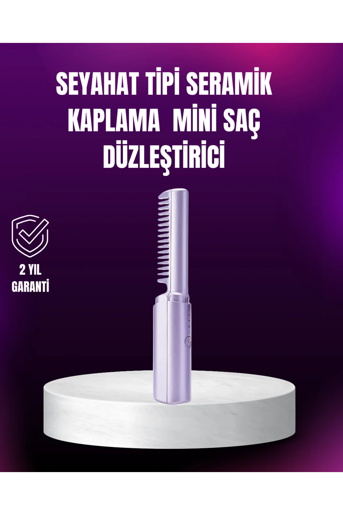 Kablosuz USB Şarjlı Saç Düzleştirici Tarak – Seyahat Boy - ayr671