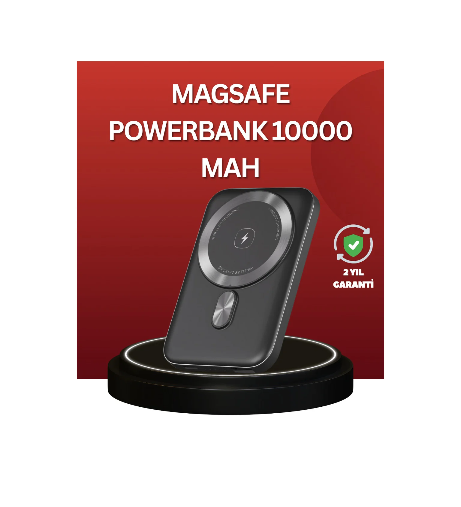 Kablosuz Ve Kablolu Kullanım Sunan Taşınabilir Powerbank renkli