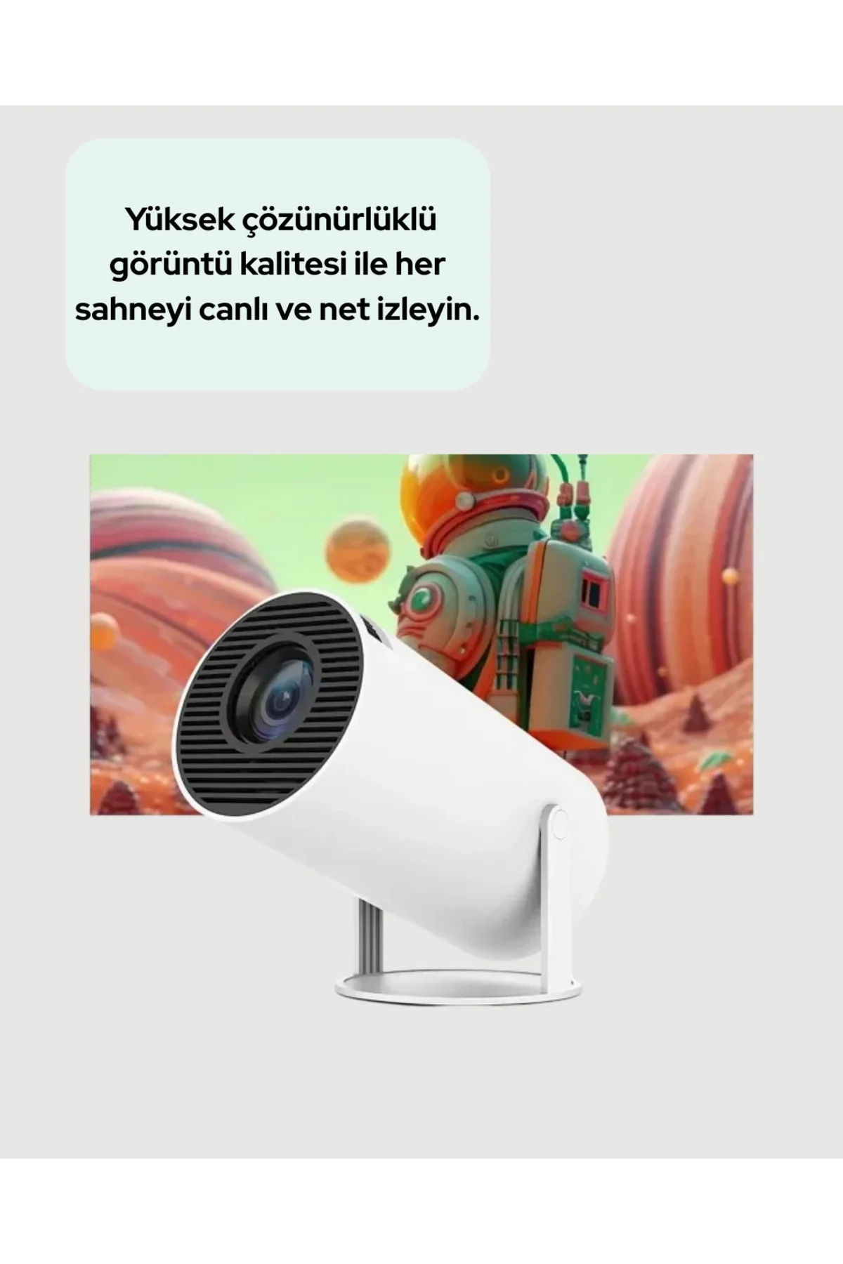Kablosuz ve Kablolu Bağlantı Seçenekli Ev Tipi Projeksiyon