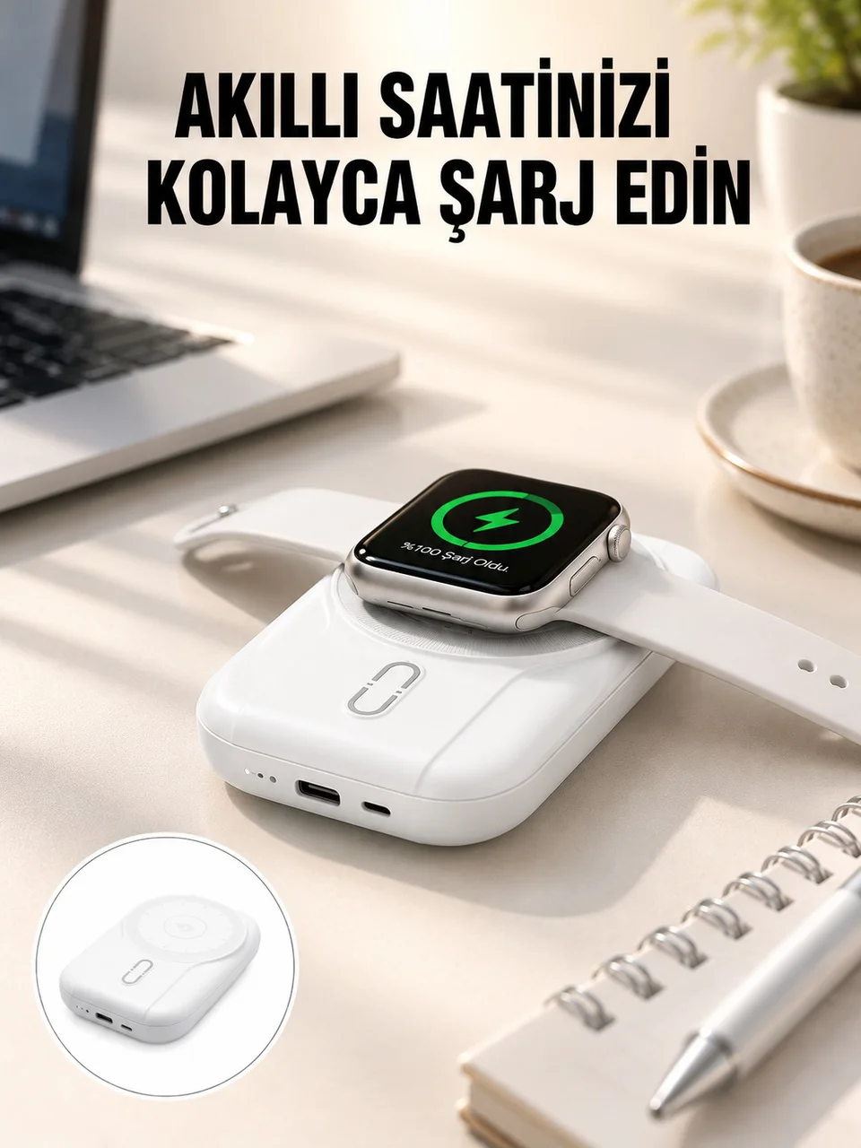 Kablosuz Ve Kablolu Şarj Destekli 10000 Mah Taşınabilir Powerbank Yeni Nesil - Lisinya Diğer