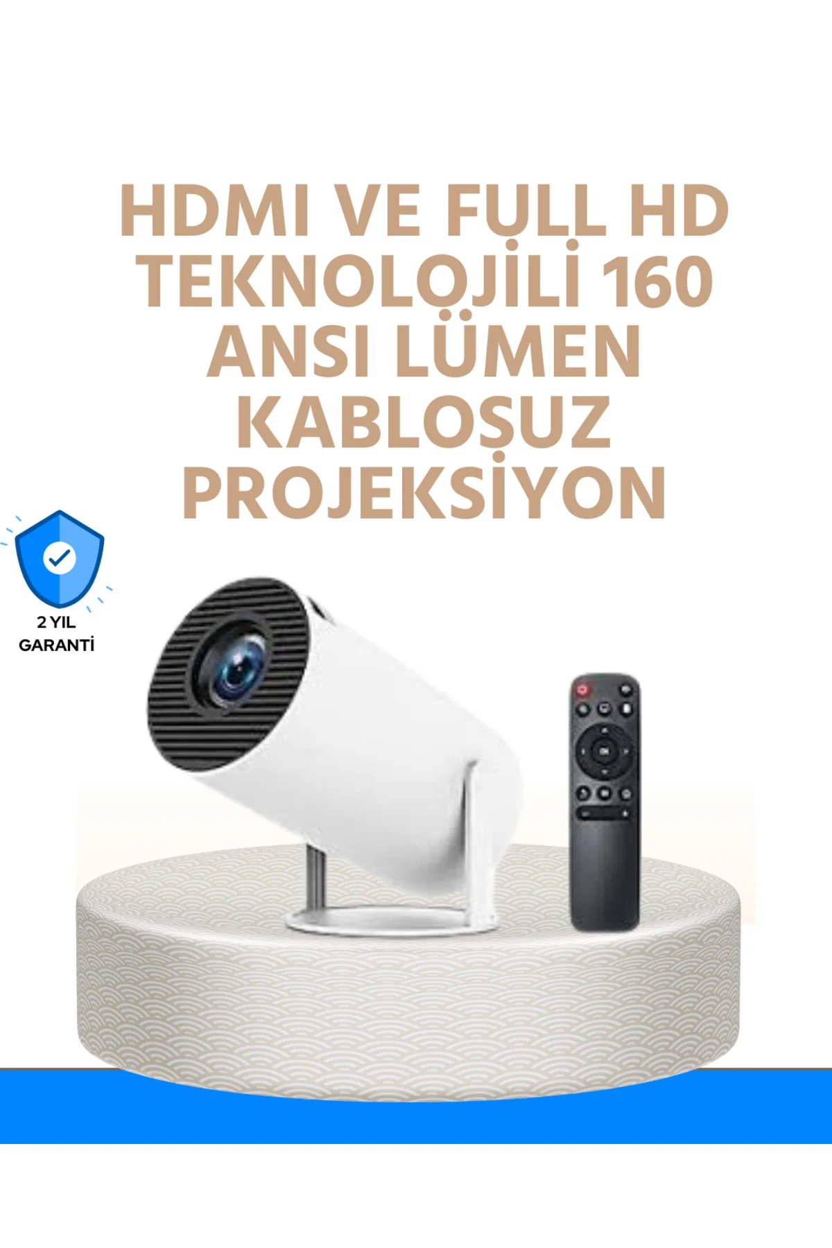 Kablosuz ve Kablolu Bağlantı Seçenekli Ev Tipi Projeksiyon