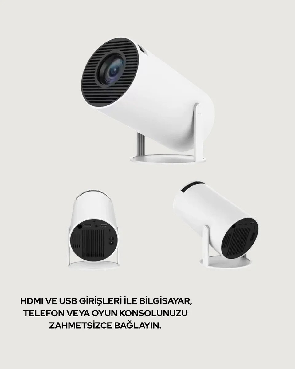 Kablosuz ve Kablolu Bağlantı Seçenekli Ev Tipi Projeksiyon