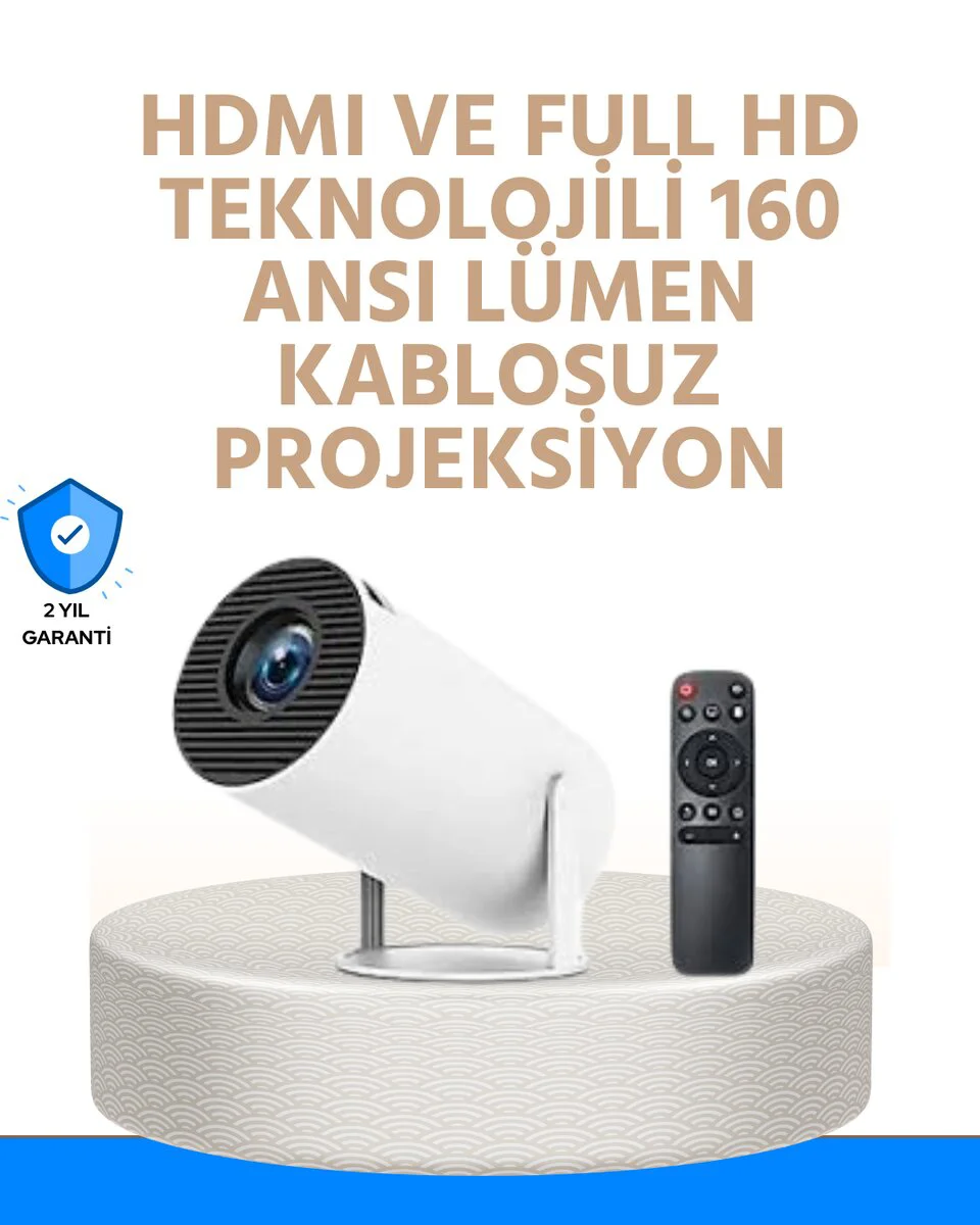 Kablosuz ve Kablolu Bağlantı Seçenekli Ev Tipi Projeksiyon - 130 İnç Full HD 4K Projeksiyon Cihazı