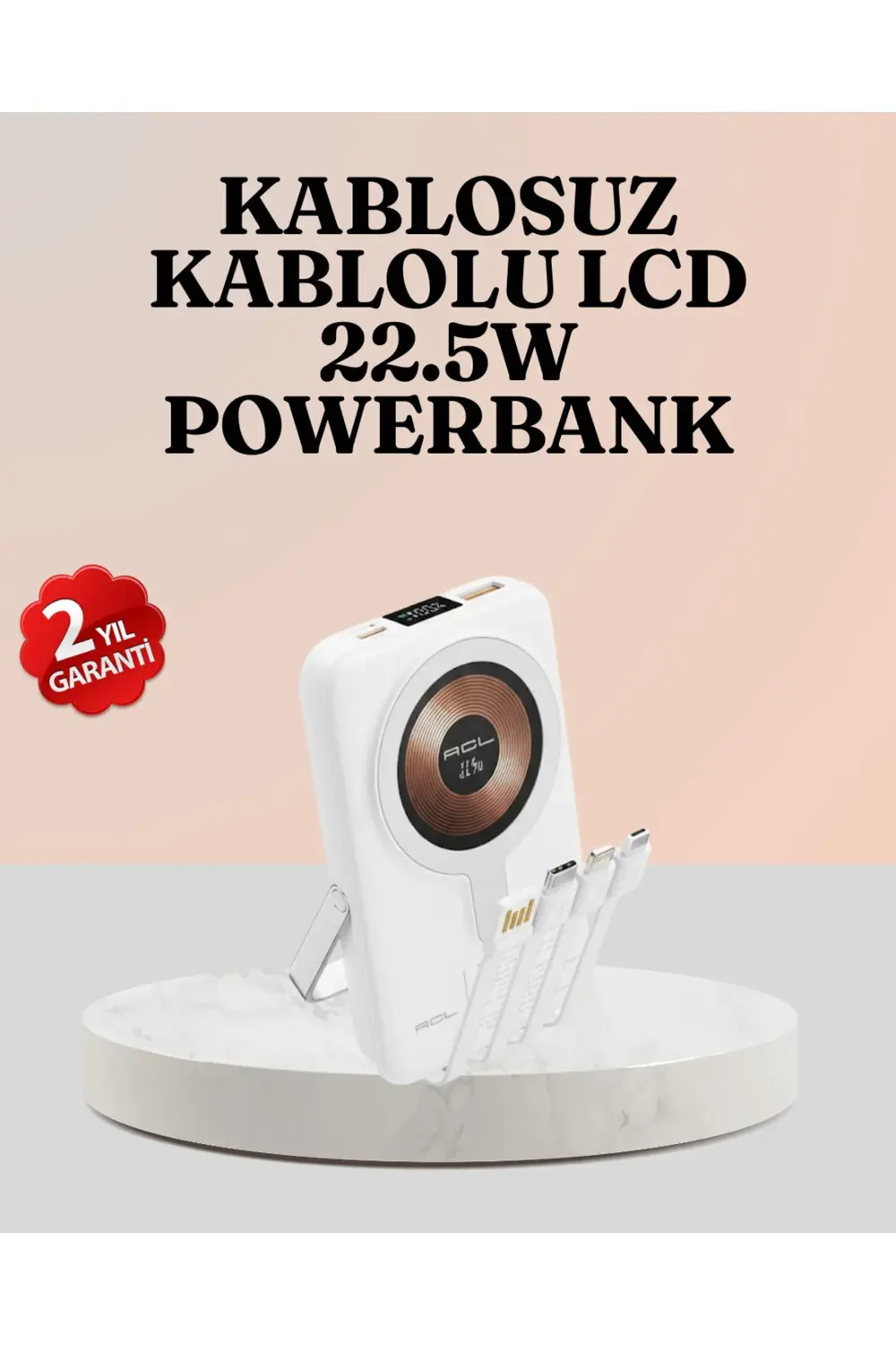 Kablosuz ve Kablolu Şarj Destekli Taşınabilir Powerbank