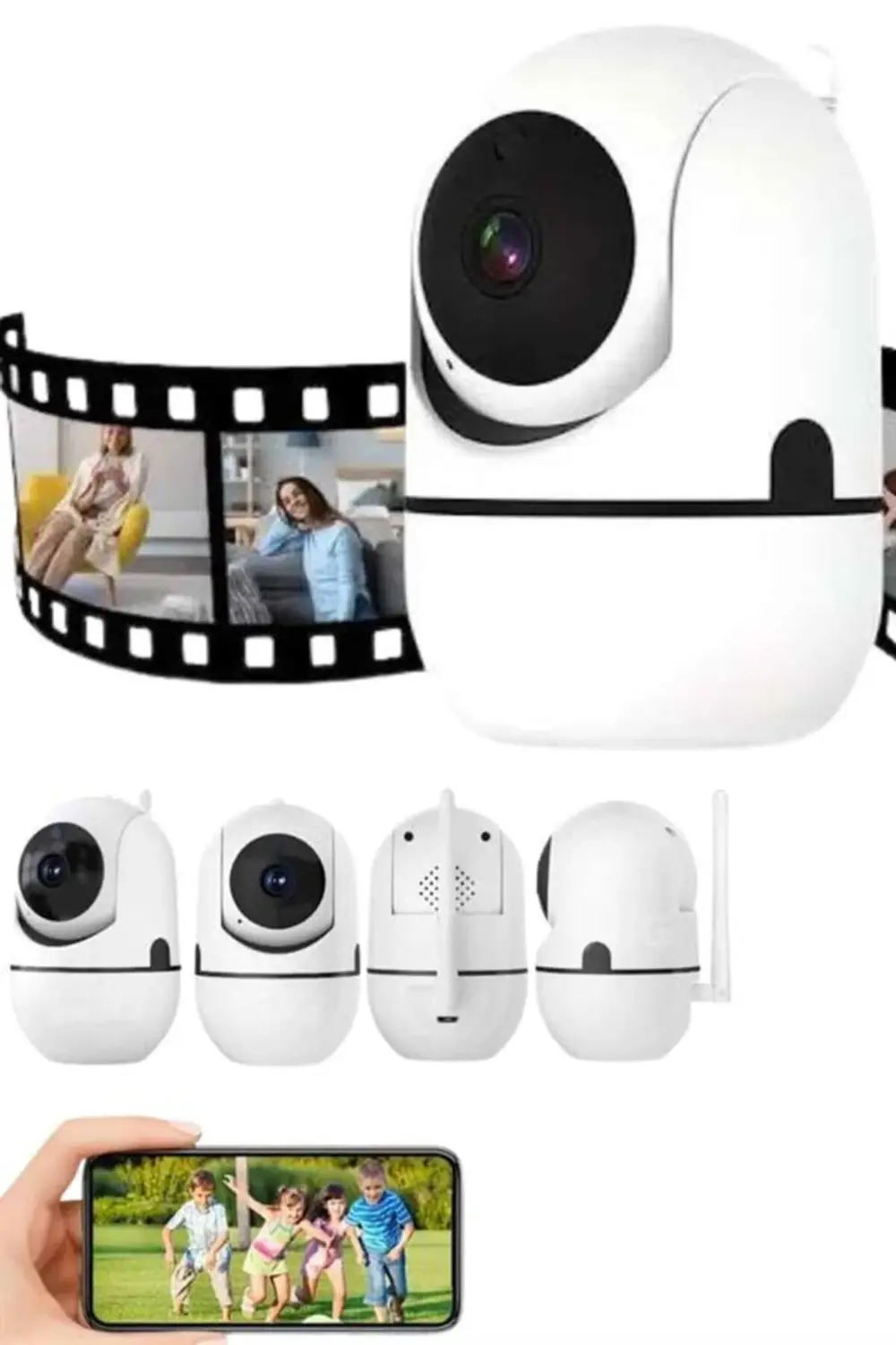 Kablosuz Wifi Destekli Akıllı Güvenlik Kamerası Hareket Sensörlü