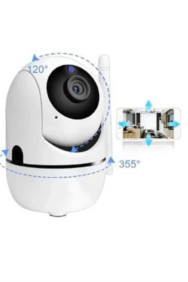 Kablosuz Wifi Güvenlik Kamerası 360 Dönüşlü - Nötr Gece Görüşü ve MicroSD Kayıt