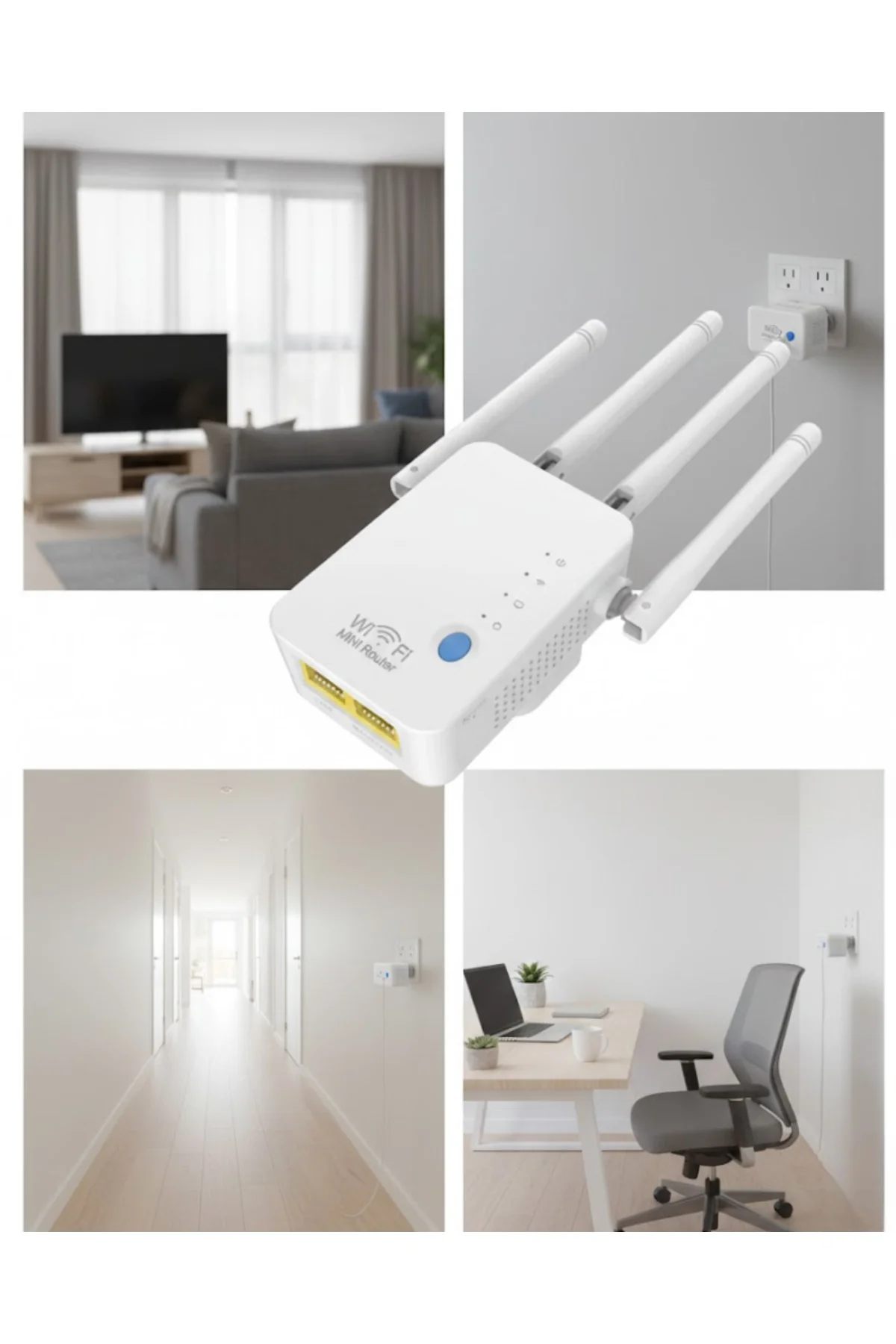 Kablosuz WiFi Tekrarlayıcı 300Mbps - Lisinya