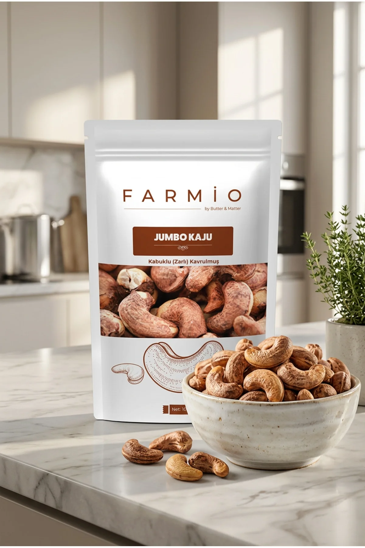 Kabuklu (Zarlı) Jumbo Kaju - 500gr – Yağsız Kavrulmuş - Fırınlanm