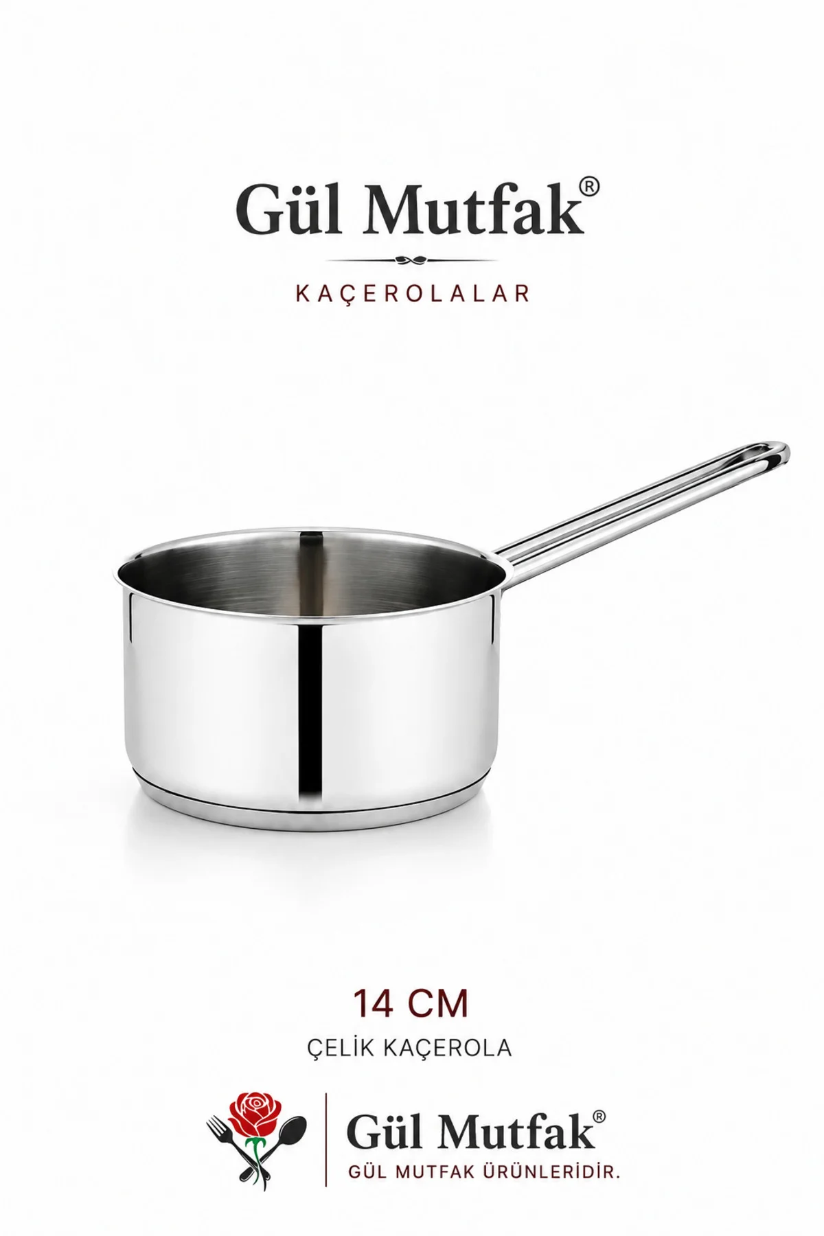 Kaçerola Sütlük Ve Sosluk Paslanmaz Çelik 14 Cm 1 Lt