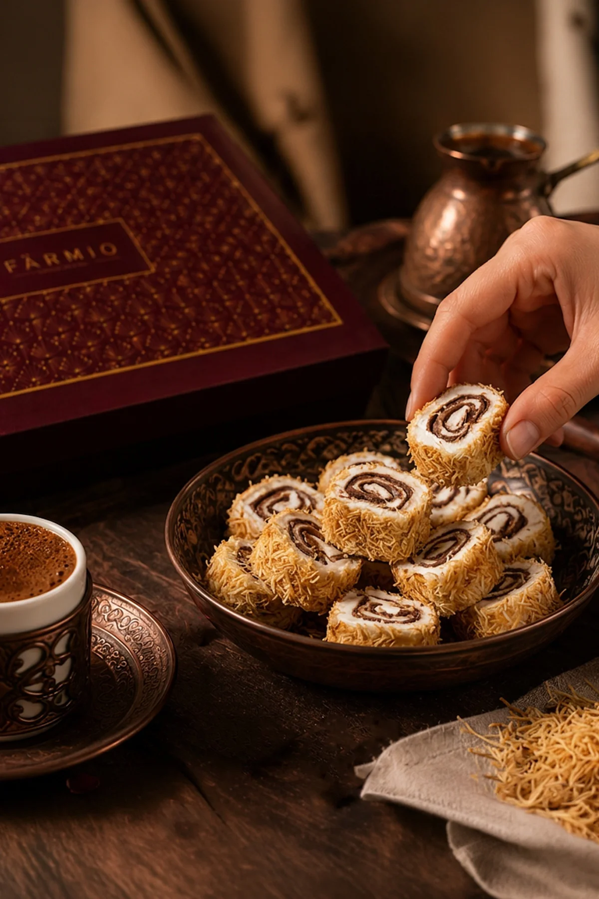 Kadayıflı Sarma Lokum - 500gr - Glikoz İçermez