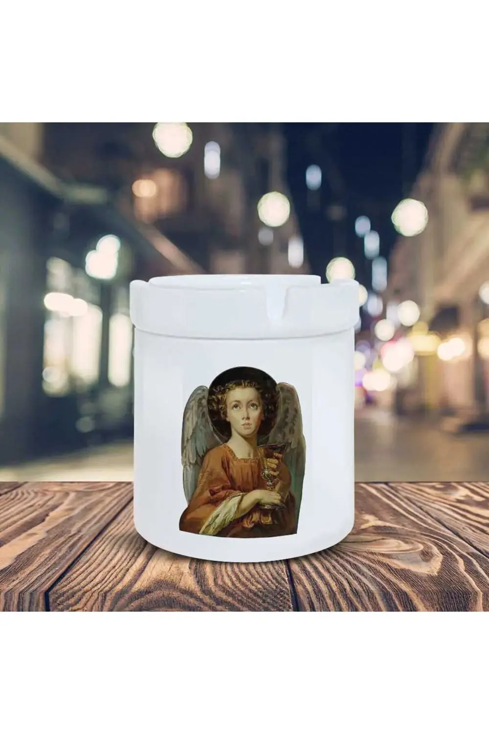 Kadehli Kanatlı Melek Baskılı Küllük Kül Tablası- Kl241