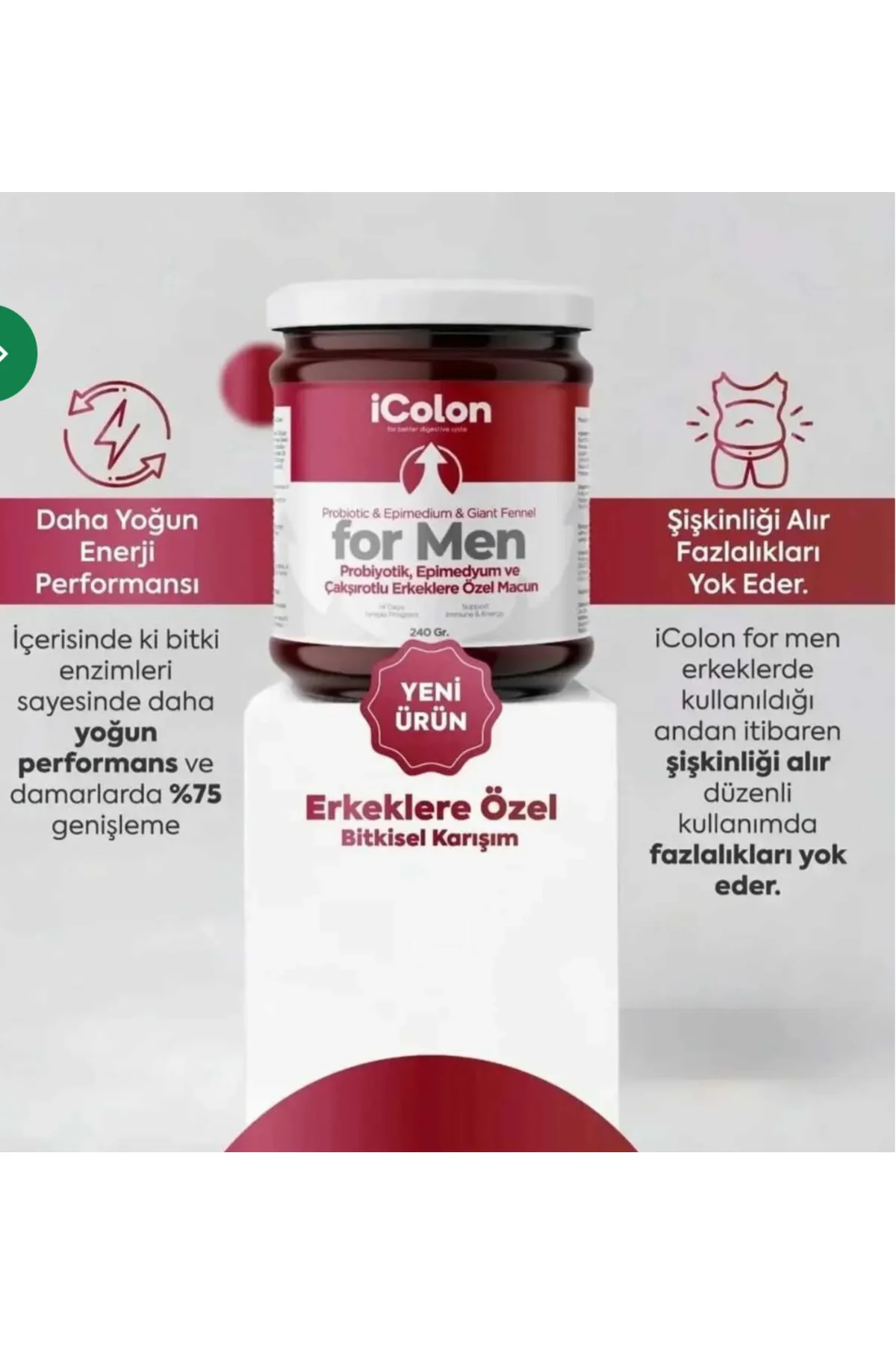 Kademgiller İcolon For Men Bitkisel Karışımlı Macun