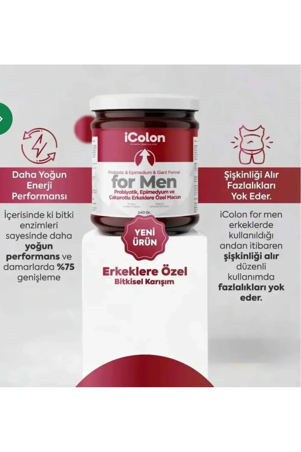 Kademgiller İcolon For Men Bitkisel Karışımlı Macun