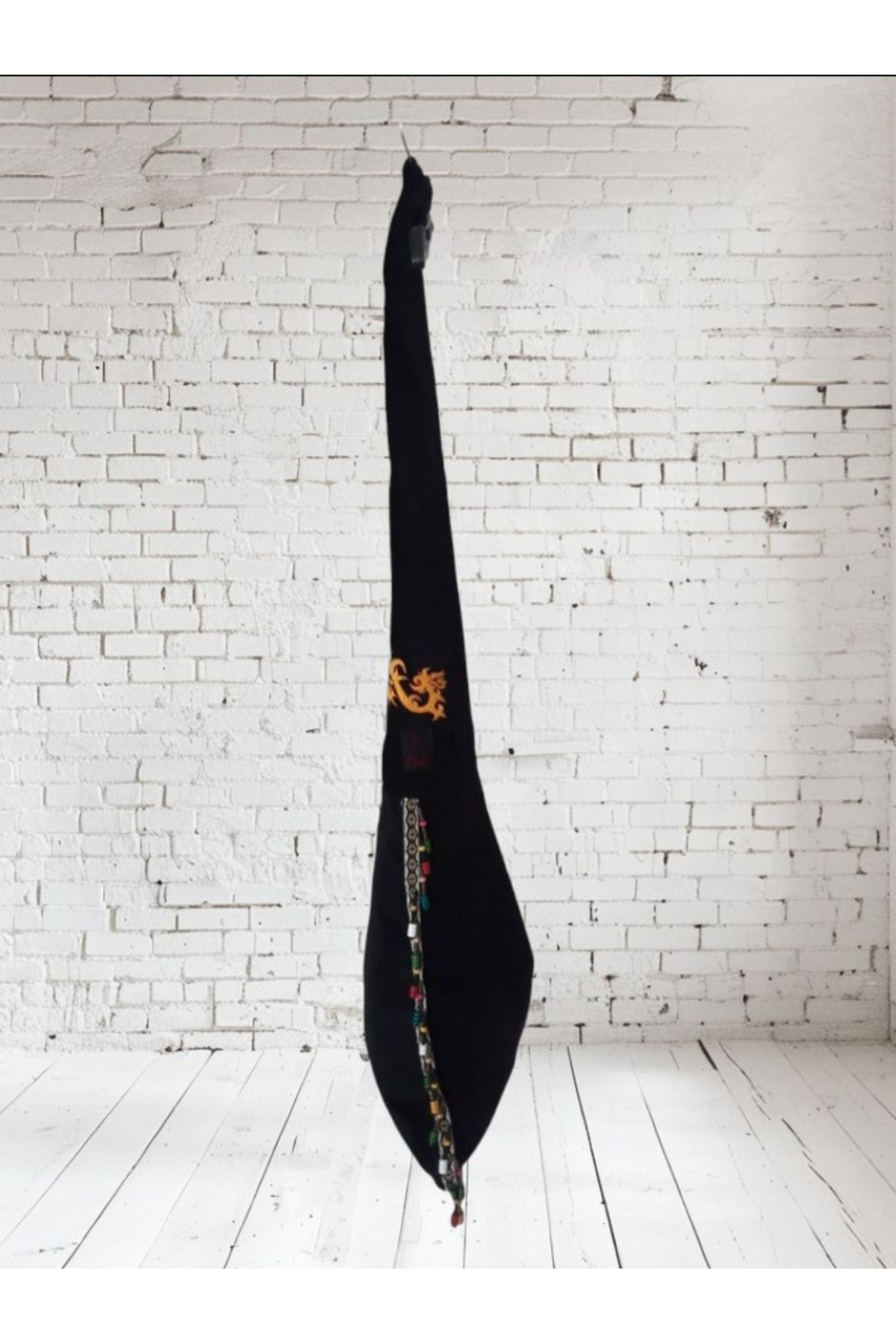 Ghostbusters Kadife - Boncuk Süslemeli Astarli Uzun Sapli Çanta