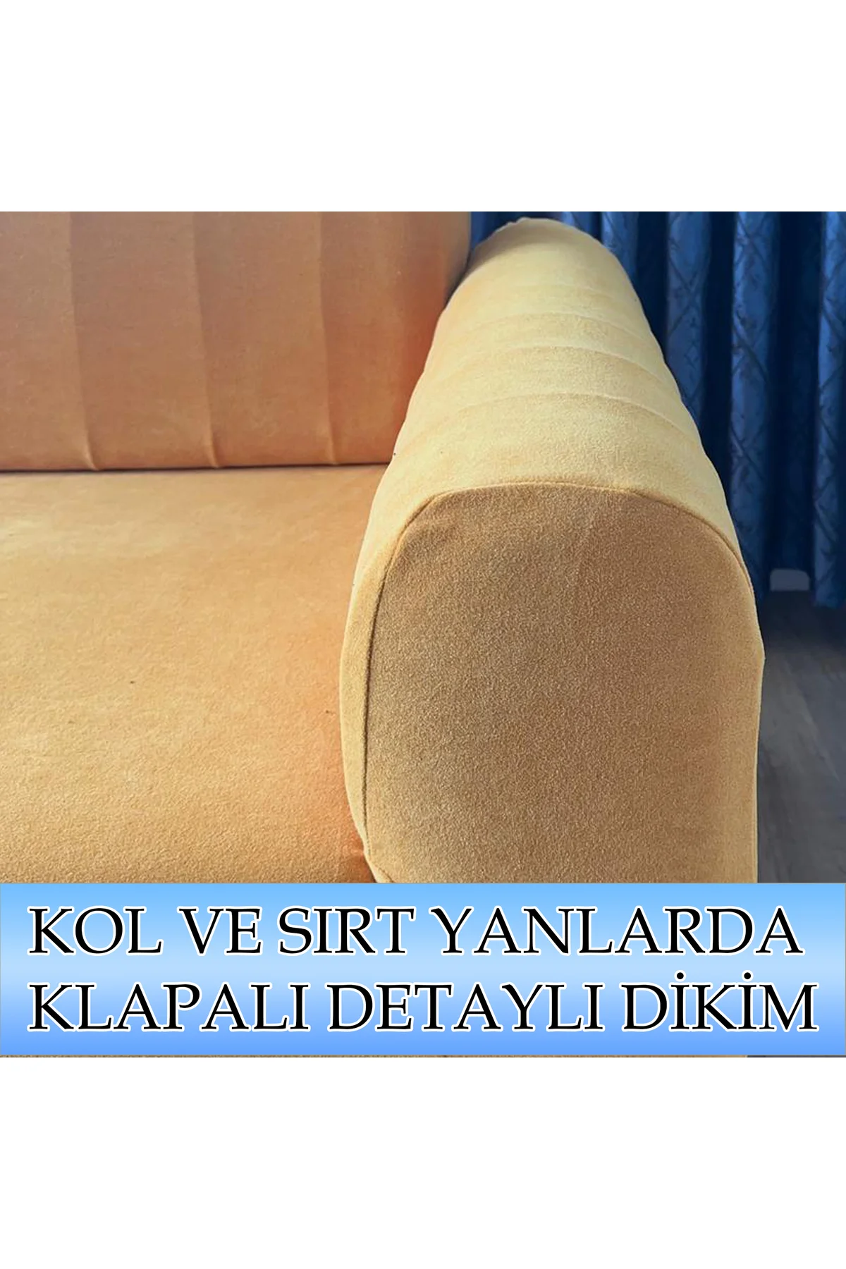 Kadife Kumaş 1 Adet Üçlü Koltuk Kılıfı, Komple Kaplama, Kadifenin